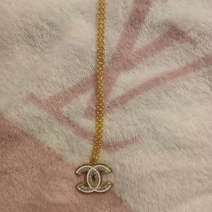 Chanel Gold Necklace with Crystal Accents